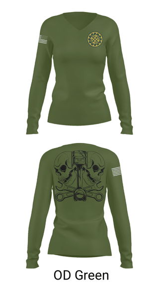 Womens Long Sleeve Vneck Shirt, 46th MP Co, Army, Teamtime, Team time, sublimation, custom sports apparel, team uniforms, spirit wear, spiritwear, sports uniforms, custom shirts, team store, custom team store, fundraiser sports, apparel fundraiser