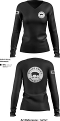 Divine Swine Barbecue 45499343 Women's Long Sleeve V-neck Shirt - 27