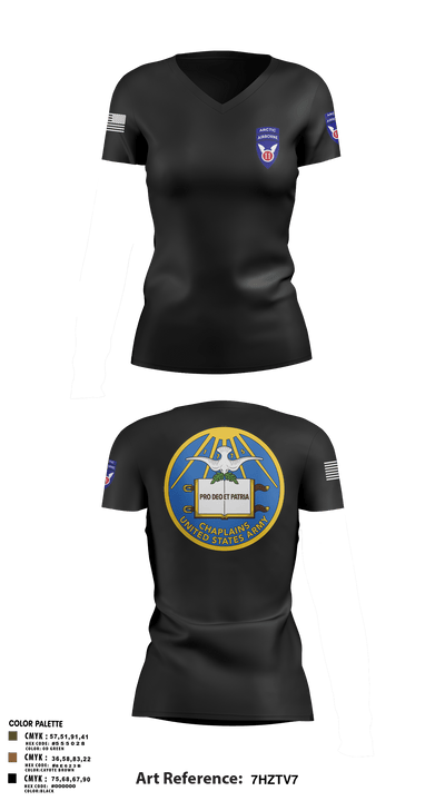 11th Infantry Division (ABN) 83666324 Women's Short Sleeve V-neck Shirt - 3