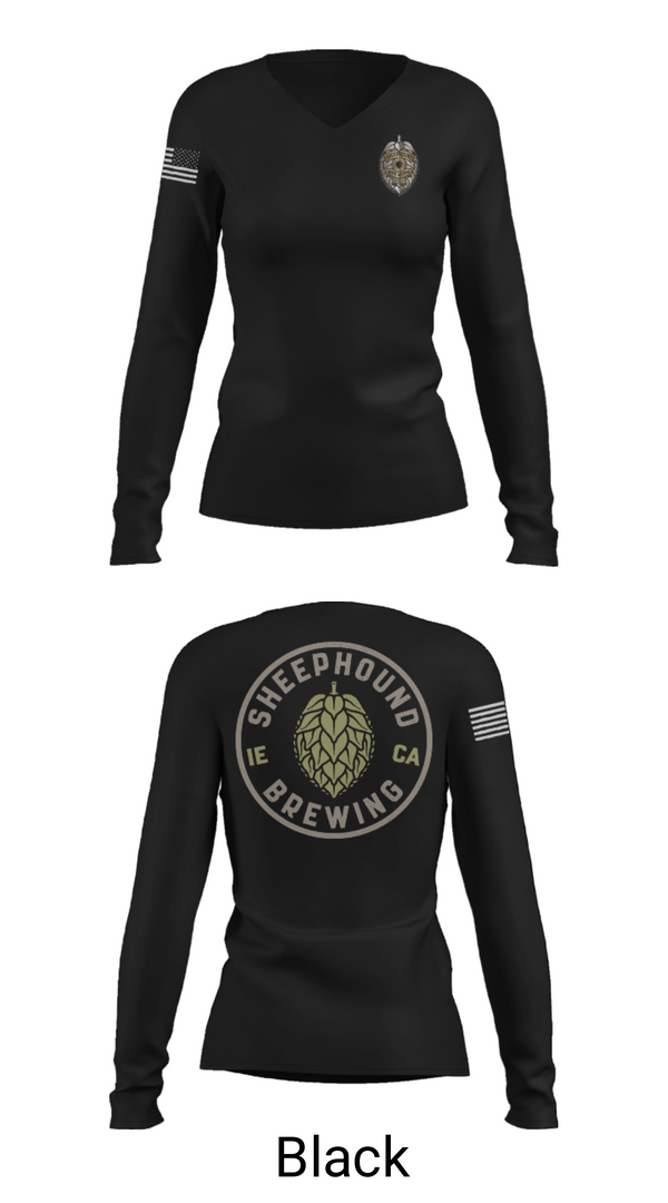 Womens Long Sleeve Vneck Shirt, Sheephound Brewing, , Teamtime, Team time, sublimation, custom sports apparel, team uniforms, spirit wear, spiritwear, sports uniforms, custom shirts, team store, custom team store, fundraiser sports, apparel fundraiser