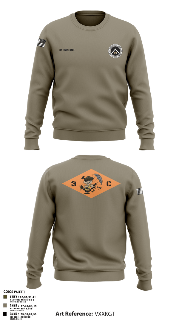 Crew Neck Sweatshirt, 3rd Platoon, CCo, 1-508th PIR, , Teamtime, Team time, sublimation, custom sports apparel, team uniforms, spirit wear, spiritwear, sports uniforms, custom shirts, team store, custom team store, fundraiser sports, apparel fundraiser