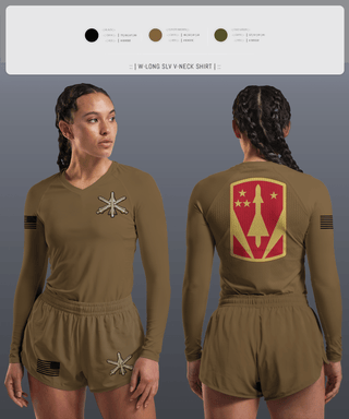 Womens Long Sleeve Vneck Shirt 1, 4-3 ADA, Army, Teamtime, Team time, sublimation, custom sports apparel, team uniforms, spirit wear, spiritwear, sports uniforms, custom shirts, team store, custom team store, fundraiser sports, apparel fundraiser