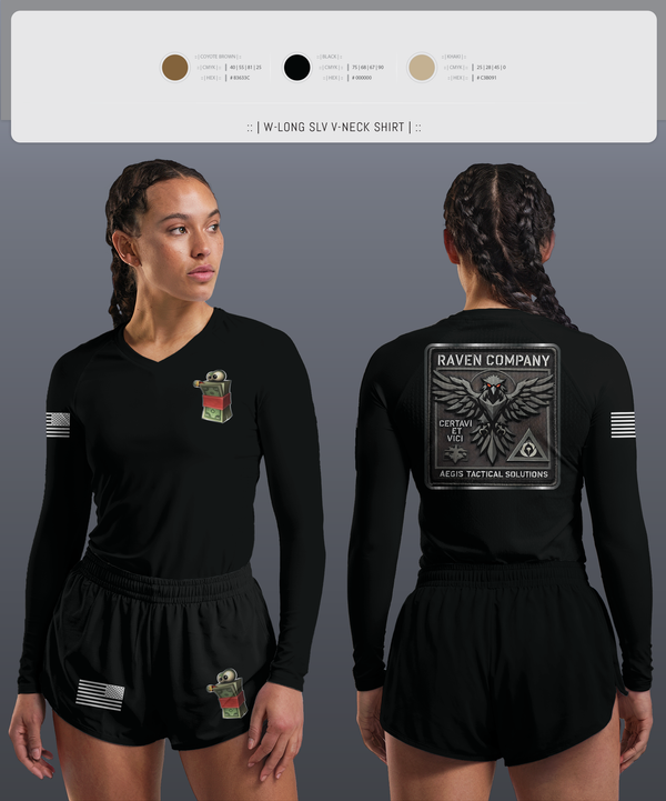 Womens Long Sleeve Vneck Shirt, RAVEN, , Teamtime, Team time, sublimation, custom sports apparel, team uniforms, spirit wear, spiritwear, sports uniforms, custom shirts, team store, custom team store, fundraiser sports, apparel fundraiser