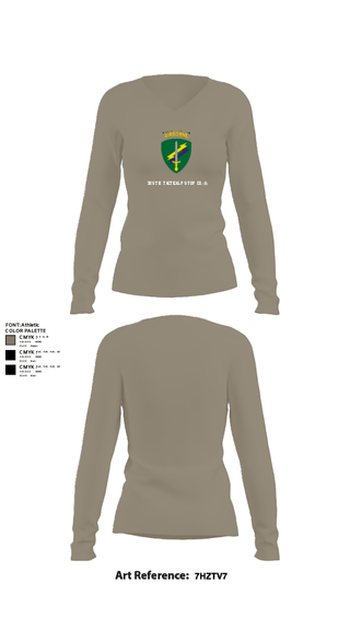 Women's Long Sleeve Vneck Shirt, 325th Tactical PSYOP Co. (A), Army, Teamtime, Team time, sublimation, custom sports apparel, team uniforms, spirit wear, spiritwear, sports uniforms, custom shirts, team store, custom team store, fundraiser sports, apparel fundraiser