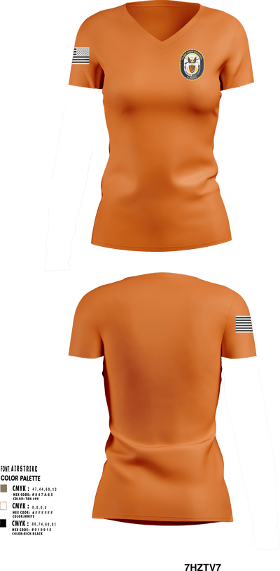 Tabb NJROTC 42524039 Women's Short Sleeve V-neck Shirt - 11