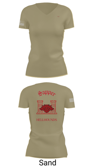 Womens Short Sleeve Vneck Shirt, 811th EN CO, , Teamtime, Team time, sublimation, custom sports apparel, team uniforms, spirit wear, spiritwear, sports uniforms, custom shirts, team store, custom team store, fundraiser sports, apparel fundraiser