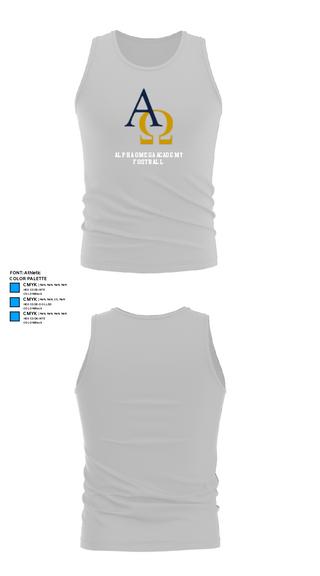 Tank Top, Alpha Omega Academy Football, Football, Teamtime, Team time, sublimation, custom sports apparel, team uniforms, spirit wear, spiritwear, sports uniforms, custom shirts, team store, custom team store, fundraiser sports, apparel fundraiser