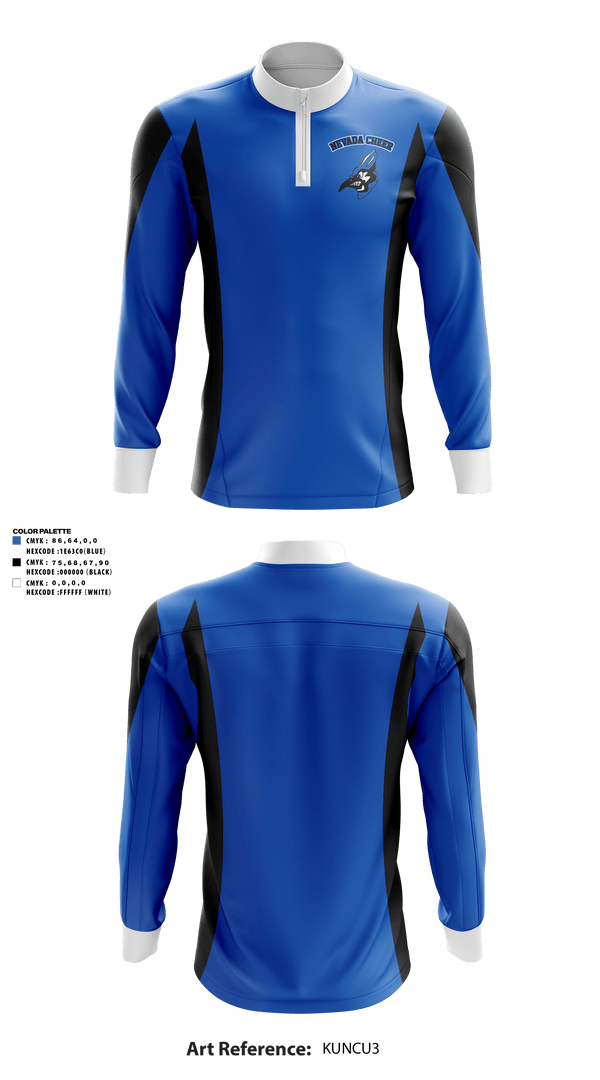Quarter Zip Jacket, Nevada High School Cheer, Cheer, Teamtime, Team time, sublimation, custom sports apparel, team uniforms, spirit wear, spiritwear, sports uniforms, custom shirts, team store, custom team store, fundraiser sports, apparel fundraiser