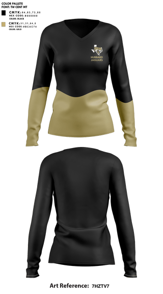 Womens Long Sleeve Vneck Shirt, Hubbard High School, Spirit Store, Teamtime, Team time, sublimation, custom sports apparel, team uniforms, spirit wear, spiritwear, sports uniforms, custom shirts, team store, custom team store, fundraiser sports, apparel fundraiser