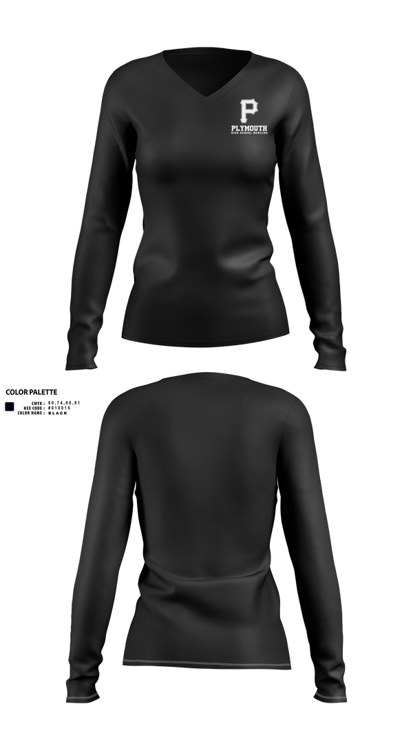 Womens Long Sleeve Vneck Shirt, Plymouth Bowling, Bowling, Teamtime, Team time, sublimation, custom sports apparel, team uniforms, spirit wear, spiritwear, sports uniforms, custom shirts, team store, custom team store, fundraiser sports, apparel fundraiser