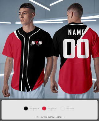Full Button Baseball Jersey, Oaklandon Youth Organization, Baseball, Teamtime, Team time, sublimation, custom sports apparel, team uniforms, spirit wear, spiritwear, sports uniforms, custom shirts, team store, custom team store, fundraiser sports, apparel fundraiser