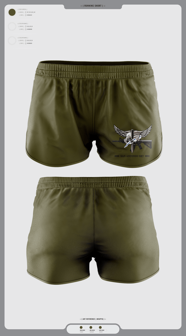 Womens Shorts, San Antonio SRT, Police, Teamtime, Team time, sublimation, custom sports apparel, team uniforms, spirit wear, spiritwear, sports uniforms, custom shirts, team store, custom team store, fundraiser sports, apparel fundraiser