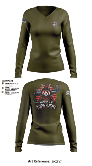 Womens Long Sleeve Vneck Shirt, 374 MDSS/TOPA, Air Force, Teamtime, Team time, sublimation, custom sports apparel, team uniforms, spirit wear, spiritwear, sports uniforms, custom shirts, team store, custom team store, fundraiser sports, apparel fundraiser