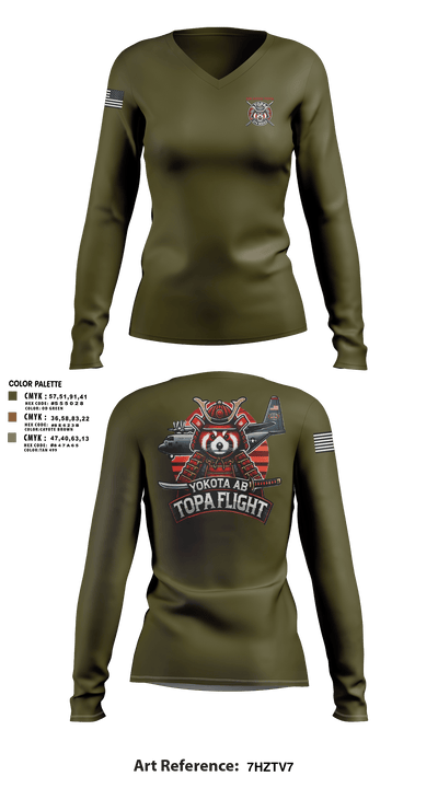374 MDSS/TOPA 63351534 Women's Long Sleeve V-neck Shirt - 108