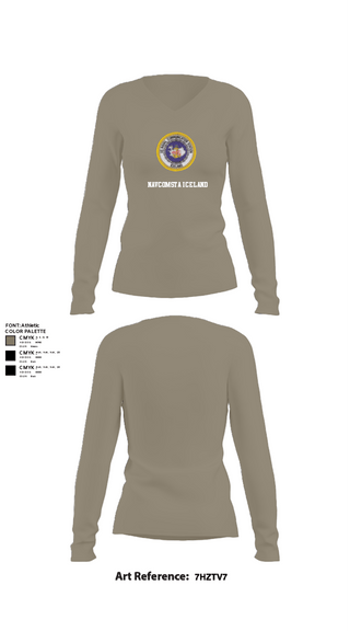 Women's Long Sleeve Vneck Shirt, NAVCOMSTA Iceland, , Teamtime, Team time, sublimation, custom sports apparel, team uniforms, spirit wear, spiritwear, sports uniforms, custom shirts, team store, custom team store, fundraiser sports, apparel fundraiser
