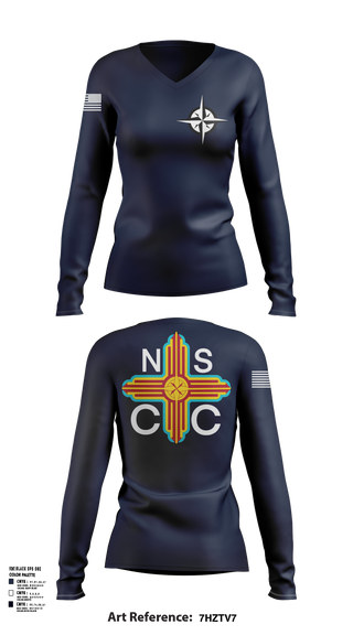 Womens Long Sleeve Vneck Shirt 1, Zia Division, Navy, Teamtime, Team time, sublimation, custom sports apparel, team uniforms, spirit wear, spiritwear, sports uniforms, custom shirts, team store, custom team store, fundraiser sports, apparel fundraiser