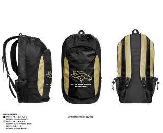 Gear Bag, Allen High School Basketball, Women's Basketball, Teamtime, Team time, sublimation, custom sports apparel, team uniforms, spirit wear, spiritwear, sports uniforms, custom shirts, team store, custom team store, fundraiser sports, apparel fundraiser