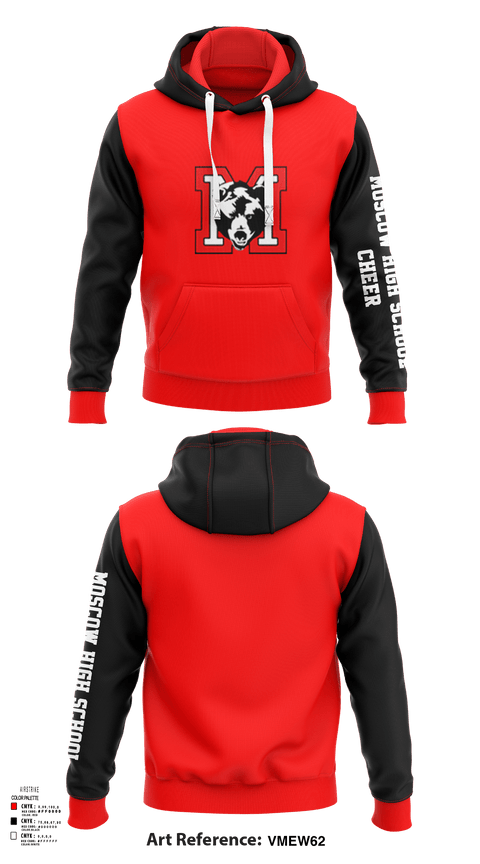 Hoodie, Moscow High School Cheer, Cheer, Teamtime, Team time, sublimation, custom sports apparel, team uniforms, spirit wear, spiritwear, sports uniforms, custom shirts, team store, custom team store, fundraiser sports, apparel fundraiser