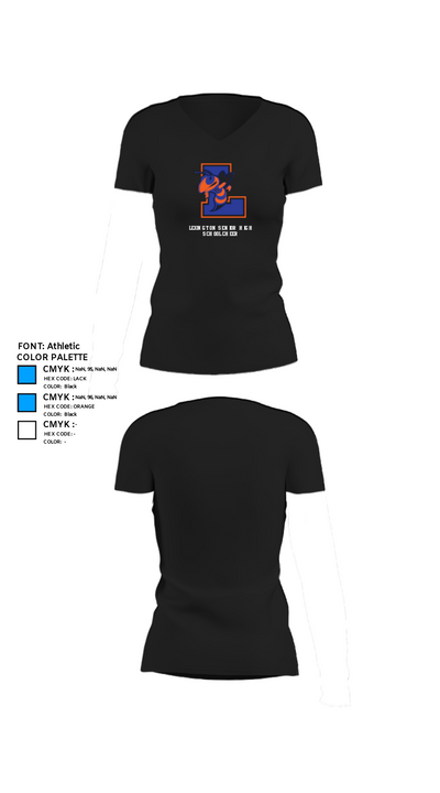 Lexington Senior High School Cheer 74673708 Women's Short Sleeve V-neck Shirt - 37