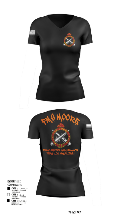 FMS Moore 83066116 Women's Short Sleeve V-neck Shirt - 126