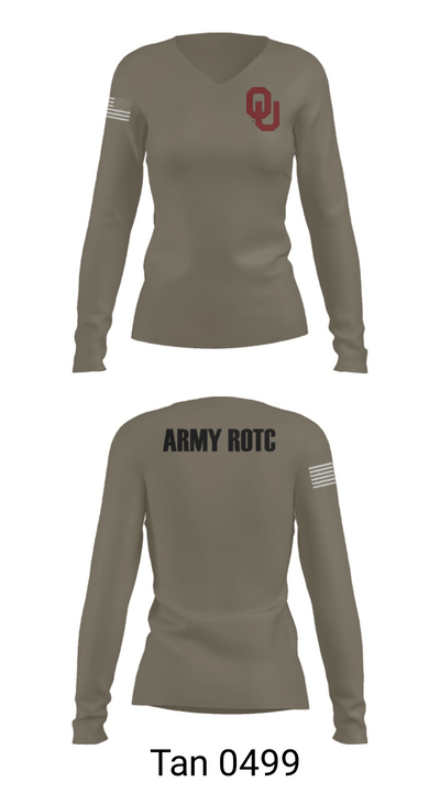 OU Army ROTC 95723228 Women's Long Sleeve V-neck Shirt - 77