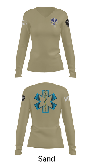 Womens Long Sleeve Vneck Shirt, 700, Army, Teamtime, Team time, sublimation, custom sports apparel, team uniforms, spirit wear, spiritwear, sports uniforms, custom shirts, team store, custom team store, fundraiser sports, apparel fundraiser