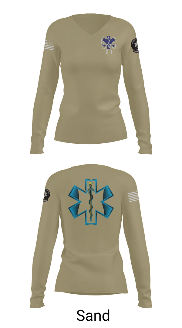 Womens Long Sleeve Vneck Shirt, 700, Army, Teamtime, Team time, sublimation, custom sports apparel, team uniforms, spirit wear, spiritwear, sports uniforms, custom shirts, team store, custom team store, fundraiser sports, apparel fundraiser