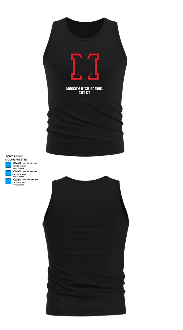 Tank Top, Moscow High School Cheer, Cheer, Teamtime, Team time, sublimation, custom sports apparel, team uniforms, spirit wear, spiritwear, sports uniforms, custom shirts, team store, custom team store, fundraiser sports, apparel fundraiser