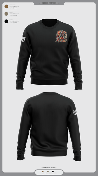 Crew Neck Sweatshirt, Comanche Squad, Army, Teamtime, Team time, sublimation, custom sports apparel, team uniforms, spirit wear, spiritwear, sports uniforms, custom shirts, team store, custom team store, fundraiser sports, apparel fundraiser