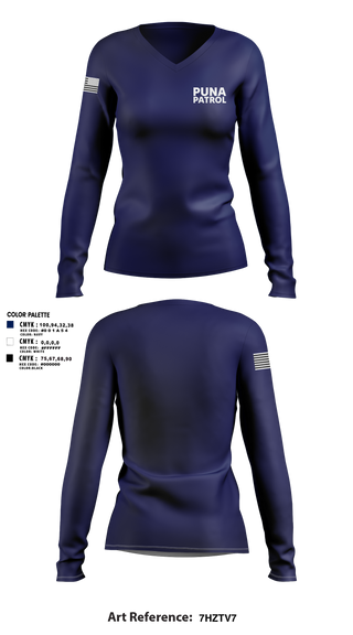 Womens Long Sleeve Vneck Shirt, Puna Patrol, , Teamtime, Team time, sublimation, custom sports apparel, team uniforms, spirit wear, spiritwear, sports uniforms, custom shirts, team store, custom team store, fundraiser sports, apparel fundraiser