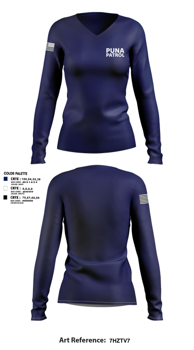Puna Patrol 4300977 Women's Long Sleeve V-neck Shirt - 1