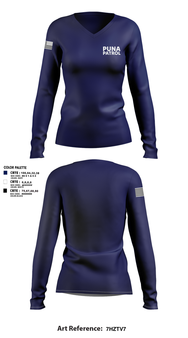 Womens Long Sleeve Vneck Shirt, Puna Patrol, , Teamtime, Team time, sublimation, custom sports apparel, team uniforms, spirit wear, spiritwear, sports uniforms, custom shirts, team store, custom team store, fundraiser sports, apparel fundraiser