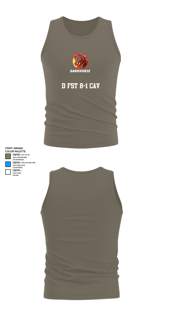 Tank Top, D FST 8-1 CAV, Army, Teamtime, Team time, sublimation, custom sports apparel, team uniforms, spirit wear, spiritwear, sports uniforms, custom shirts, team store, custom team store, fundraiser sports, apparel fundraiser