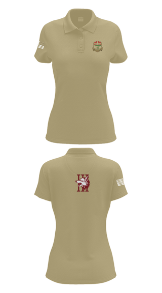 Women's Short Sleeve Performance Polo, Apache company, 4-6 IN, Army, Teamtime, Team time, sublimation, custom sports apparel, team uniforms, spirit wear, spiritwear, sports uniforms, custom shirts, team store, custom team store, fundraiser sports, apparel fundraiser