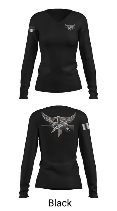 Livingston Police Emergency Service Unit 52189708 Women's Long Sleeve V-neck Shirt -1 35
