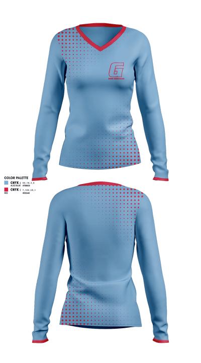 Bonn Gamecocks 42414878 Women's Long Sleeve V-neck Shirt - 1