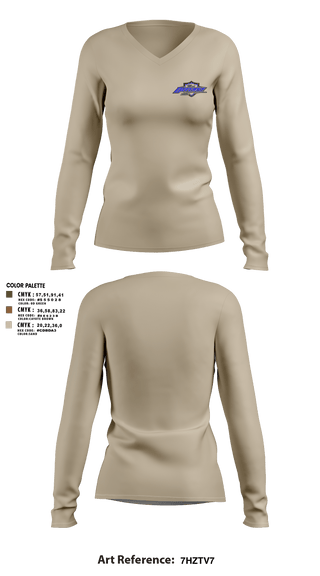 Women's Long Sleeve Vneck Shirt, 1st Defense Foam Insulation, , Teamtime, Team time, sublimation, custom sports apparel, team uniforms, spirit wear, spiritwear, sports uniforms, custom shirts, team store, custom team store, fundraiser sports, apparel fundraiser