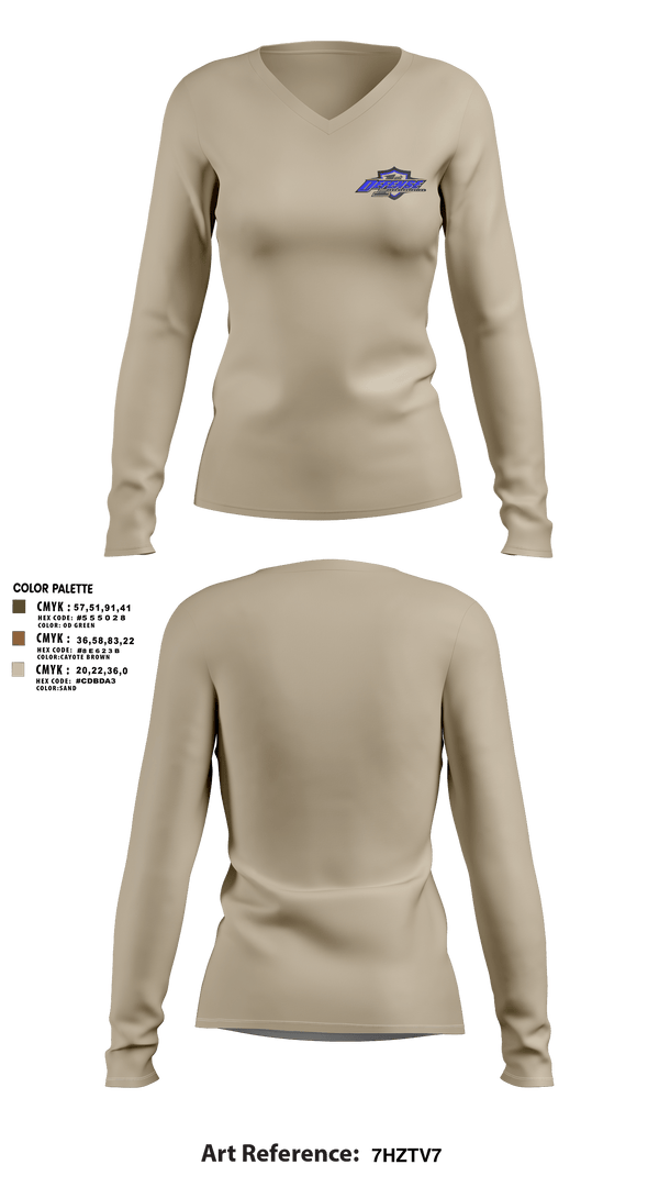 Women's Long Sleeve Vneck Shirt, 1st Defense Foam Insulation, , Teamtime, Team time, sublimation, custom sports apparel, team uniforms, spirit wear, spiritwear, sports uniforms, custom shirts, team store, custom team store, fundraiser sports, apparel fundraiser
