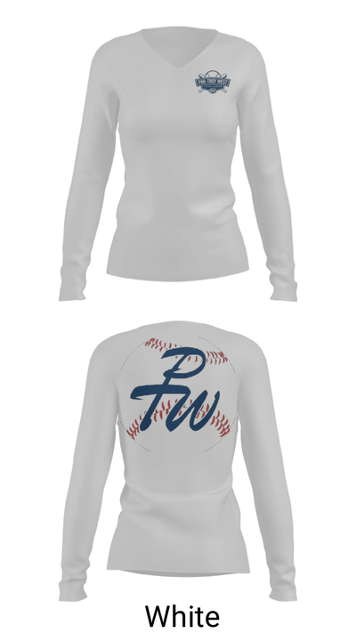 Par-Troy West Little League Baseball 82759828 Women's Long Sleeve V-neck Shirt - 9
