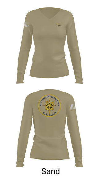 Womens Long Sleeve Vneck Shirt, 344th Military Intelligence BN, Army, Teamtime, Team time, sublimation, custom sports apparel, team uniforms, spirit wear, spiritwear, sports uniforms, custom shirts, team store, custom team store, fundraiser sports, apparel fundraiser