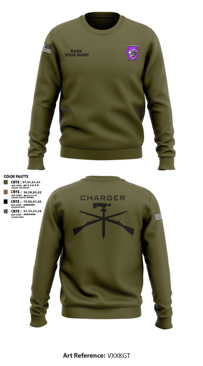 Charger Co. / 2-112th Infantry Battalion 37738588 Crew Neck Sweatshirt - 30