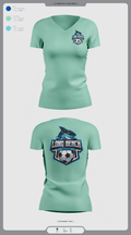 LB shark 25689570 Women's Short Sleeve V-neck Shirt - 2