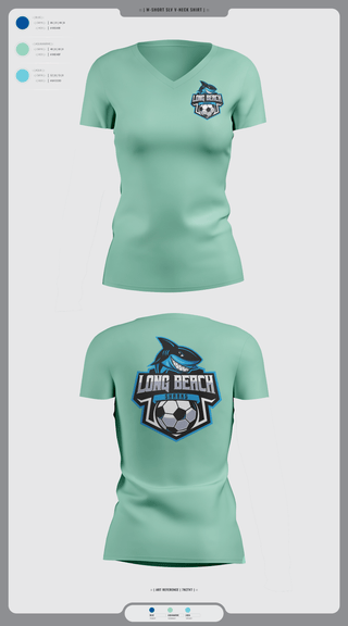 Womens Short Sleeve Vneck Shirt, LB shark, Men's Soccer, Teamtime, Team time, sublimation, custom sports apparel, team uniforms, spirit wear, spiritwear, sports uniforms, custom shirts, team store, custom team store, fundraiser sports, apparel fundraiser