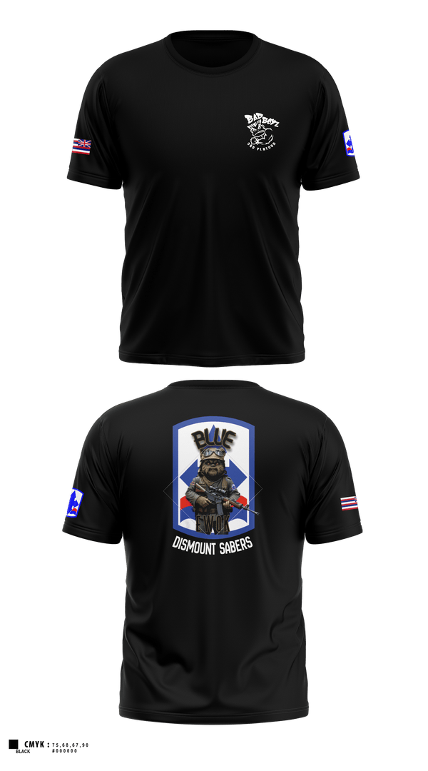 Short Sleeve Performance Shirt, 3RD PLT BAD BOYS3RD PLT BAD BOYS 899719921-299 DismountBlue EwokDismount sabersBlue Ewok, Army, Teamtime, Team time, sublimation, custom sports apparel, team uniforms, spirit wear, spiritwear, sports uniforms, custom shirts, team store, custom team store, fundraiser sports, apparel fundraiser