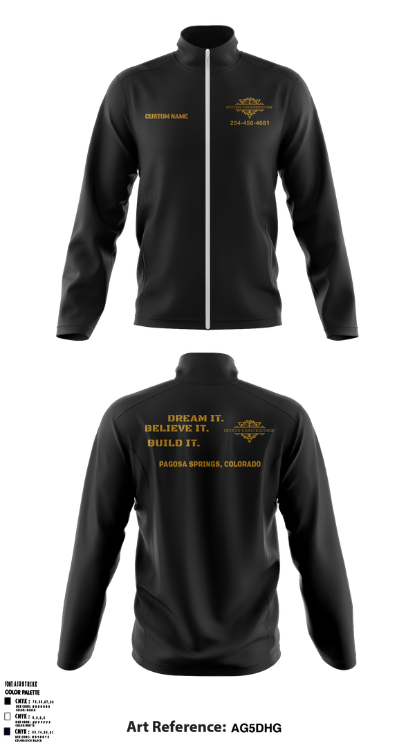 Fleece Jacket, Sutton Construction, , Teamtime, Team time, sublimation, custom sports apparel, team uniforms, spirit wear, spiritwear, sports uniforms, custom shirts, team store, custom team store, fundraiser sports, apparel fundraiser