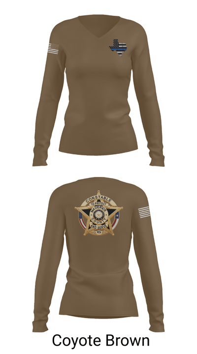 Maverick County Constable PCT 4 23255361 Women's Long Sleeve V-neck Shirt - 16