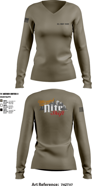 Womens Long Sleeve Vneck Shirt, Air Station Miami, Coast Guard, Teamtime, Team time, sublimation, custom sports apparel, team uniforms, spirit wear, spiritwear, sports uniforms, custom shirts, team store, custom team store, fundraiser sports, apparel fundraiser