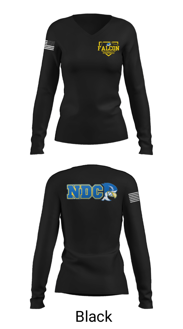 Women's Long Sleeve Vneck Shirt, Notre Dame College Baseball, Baseball, Teamtime, Team time, sublimation, custom sports apparel, team uniforms, spirit wear, spiritwear, sports uniforms, custom shirts, team store, custom team store, fundraiser sports, apparel fundraiser