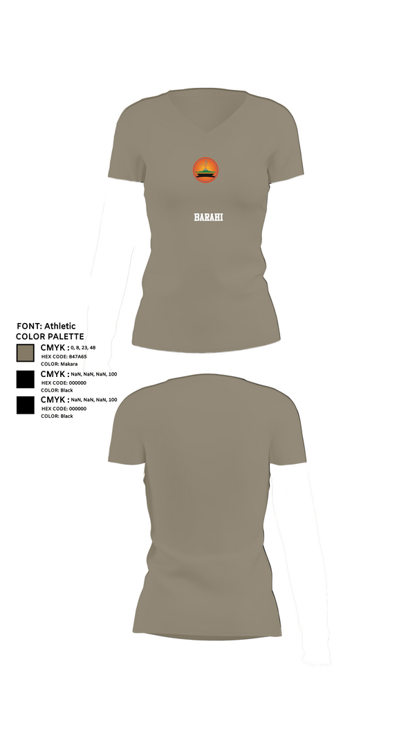 Womens Short Sleeve Vneck Shirt, Barahi, , Teamtime, Team time, sublimation, custom sports apparel, team uniforms, spirit wear, spiritwear, sports uniforms, custom shirts, team store, custom team store, fundraiser sports, apparel fundraiser