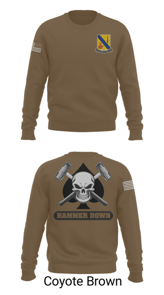 Crew Neck Sweatshirt, 2-14 CAV ACE HIGH, Army, Teamtime, Team time, sublimation, custom sports apparel, team uniforms, spirit wear, spiritwear, sports uniforms, custom shirts, team store, custom team store, fundraiser sports, apparel fundraiser